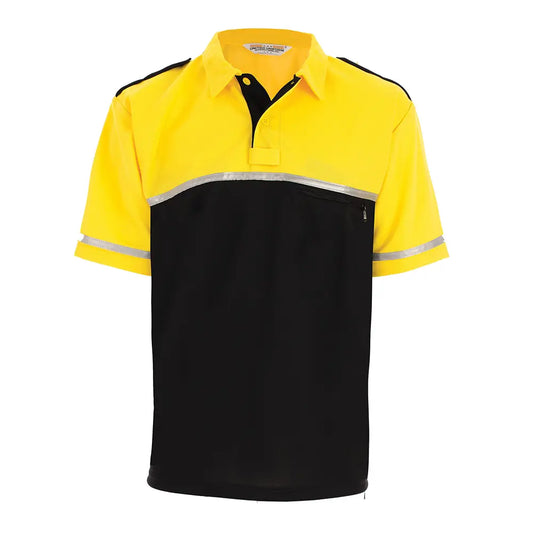 Camisa Coolmax Polo Bitono Manga Corta Color Amarillo y Negro